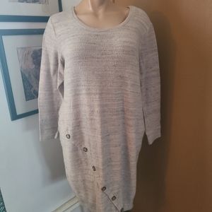 Brown Button Detail Dress